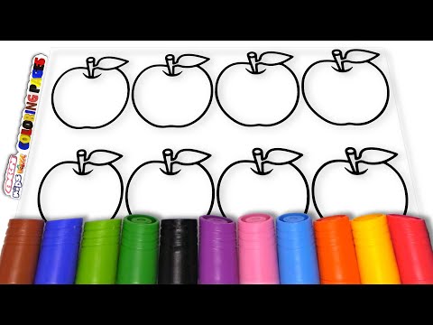 ( Fruits ) Apple and BIG Marker Pencil Coloring / Akn Kids House