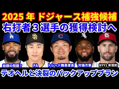 2025年MLB FA補強情報‼️ ドジャース 右打者３選手 鈴木誠也 ロバート キムの獲得検討💰 テオヘルと決裂の場合のバックアッププラン‼️ ヤンキースがゴールドシュミットと1年契約