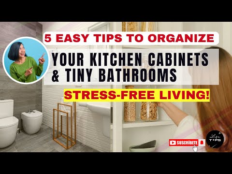 5 Easy Tips to Organize Your Kitchen Cabinets & Tiny Bathrooms _ Smart Home Living Life TIPS #2