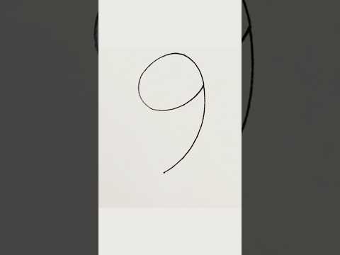 fish drawing with number 9 #shortvideo #shorts #art #ytshorts @easydrawingdiy