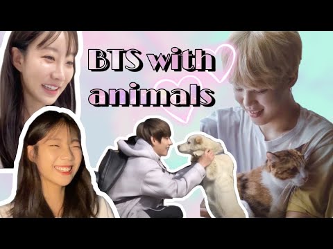 |SUB| Korean Army react to BTS with animals!