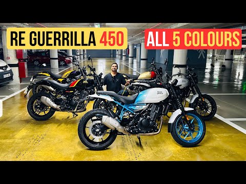 RE Guerrilla 450 All 5 Colours - White, Silver, Black, Yellow, Gold 🔥🔥🔥