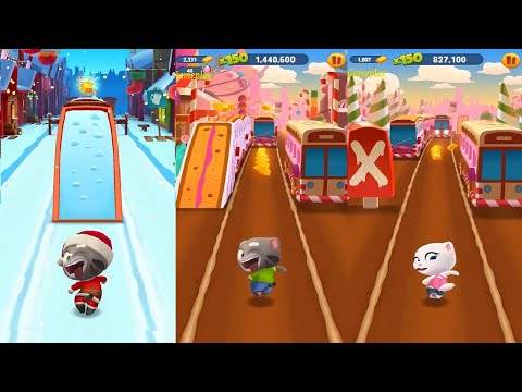 Talking Tom Gold Run New Update Christmas VS Halloween 2024 Santa Tom VS Talking Tom  Talking Angela