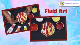 Fluid Art Using Tea Cup Coaster | stunning Fluid Art With Tea Cup Coaster