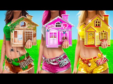 Poor Vs Rich Vs Giga Rich Secret Room! Amazing Interior Designing For Newbies by 123 GO!