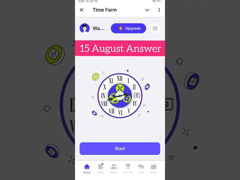 Time farm answer 15 august | Time farm today's answer | Time farm oracle | time farm answer today