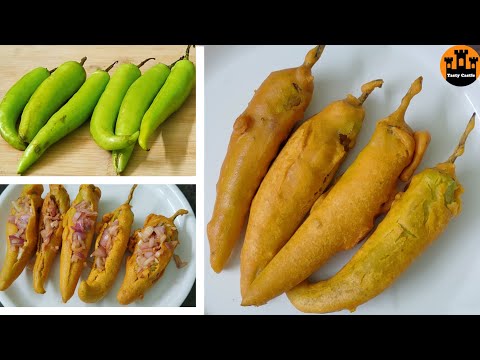 mirchi bajji in telugu || mirapakaya bajji recipe in telugu || street style mirchi bajji recipe