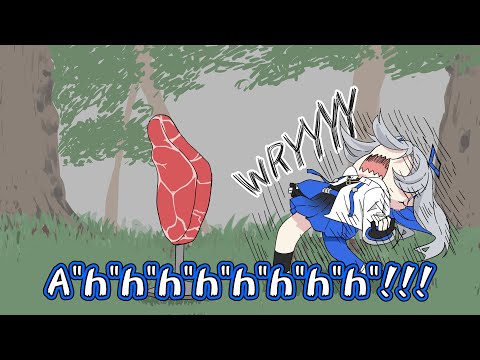 Kanata punching the meat【Animated Hololive/Eng sub】【Amane Kanata】