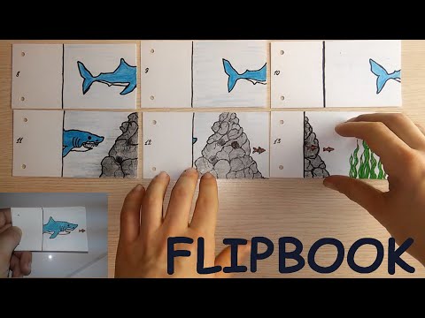 Флипбук ПОГОНЯ АКУЛЫ на РЫБКУ / Flipbook fish / flipbook for children / animation