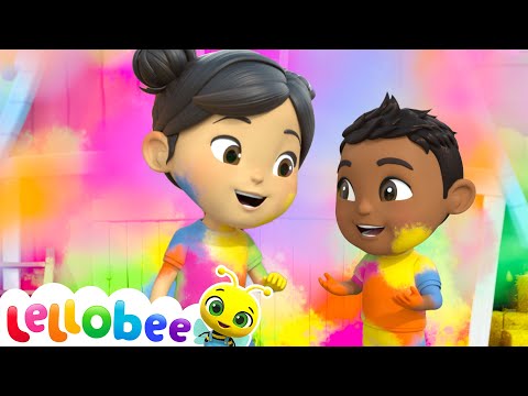 Holi Fun: Rishi and Ella’s Colorful Adventure! | 🌻Lellobee City Farm - Kids Playhouse Song Mix