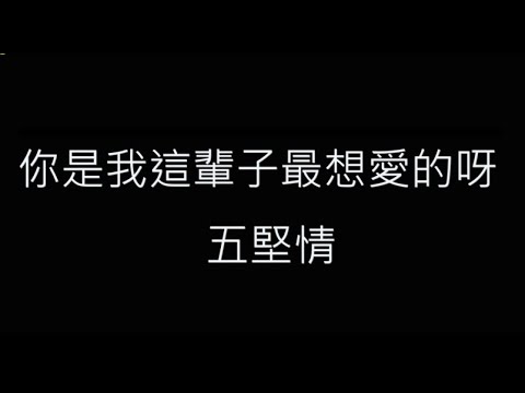 你是我這輩子最想愛的呀-五堅情 歌詞字幕版