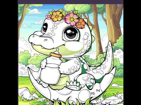 Crocodile art : Coloring on iPad | ระบายสีแบบ 4K