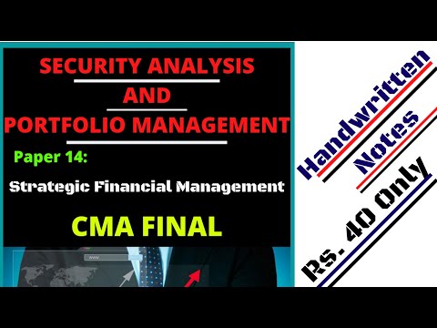 Security Analysis and Portfolio Management | Handwritten Notes | CMA/CA Final | CMA Junction |