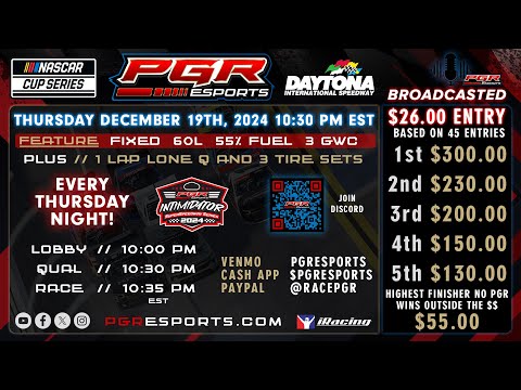 PGR eSports Intimidator Superspeedway Series | Daytona | 12/19/24 | PGR eSports