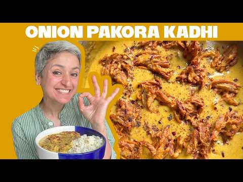 30 MINUTE MEALS - Onion pakora kadhi - a must try YOGURT CURRY! #healthyfood #vegetarian