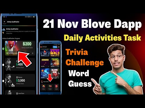 Blove Dapp Word Guess & Trivia Challenge 21 October | Airdrop Snapshots Update Blove Dapp