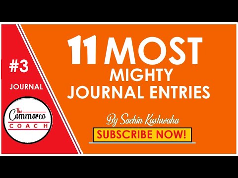 11 Most Important Journal Entries |Special journal entries | CA CS CMA Foundation | 11th Class