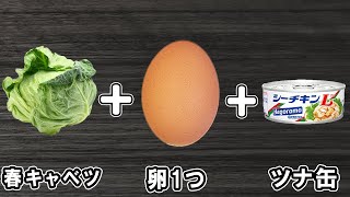 春キャベツで作る簡単レシピ！春キャベツと卵とツナ缶の炒めもの　お手軽美味しいおかずの作り方/春キャベツレシピ/卵レシピ/ツナ缶レシピ/作り置きおかず【あさごはんチャンネル】