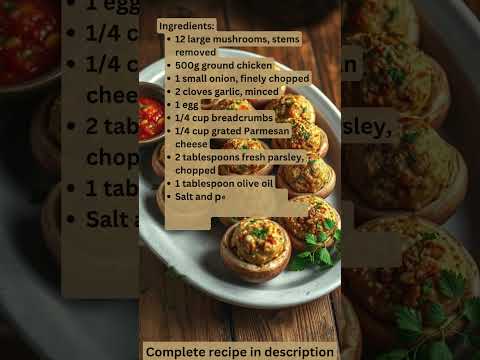 Stuffed Mushrooms with Chicken Meatballs Recipe by What Shall I Cook