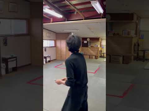 棒手裏剣　3間（5.4ｍ）から自由打ち  Shuriken throwing 5.4m