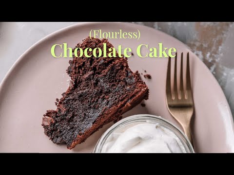 Fudge Center Flourless Chocolate Olive Oil Cake |Gluten Free Cake | 5 ingredient chocolate cake