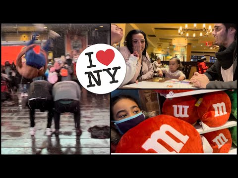 A NIGHT IN TIMES SQUARE+M&M STORE+STREET PERFORMERS+CARLOS BAKERY