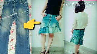 DIY convert old Jeans into skirt |in 10 mins #Decentfashion