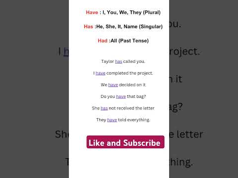 Has/Have/Had? #english #englishgrammar #learnenglish #shortsvideo