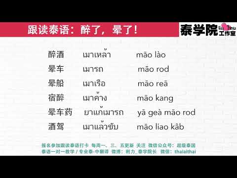 跟读泰语：醉了！晕了！（全世界最好的泰语课）