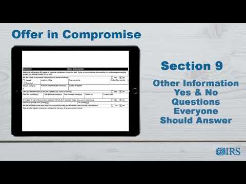 How to Complete Form 433-A (OIC) - Section 9 Other Information - Yes/No Questions