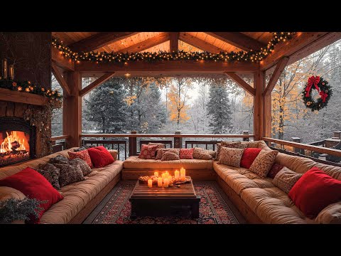 Unwinding with Christmas Jazz Music 2025 🎄 Relaxing Jazz Music at Cozy Christmas Balcony Ambience 🎁