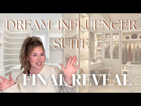 Dream Influencer Suite REVEAL- walk in closet, glam station, office, and secret room!