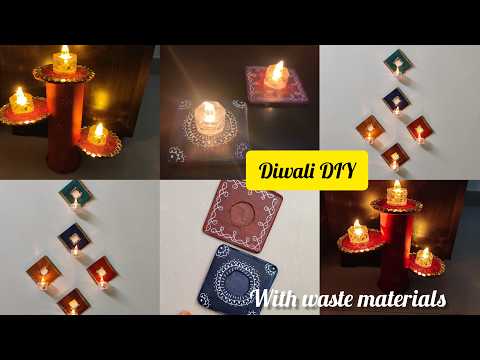 3 Diwali decor ideas from cardboard/Diwali Wall decor ideas/Diwali background decor/Diya holder diy