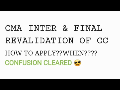 Revalidation for Cma inter & final