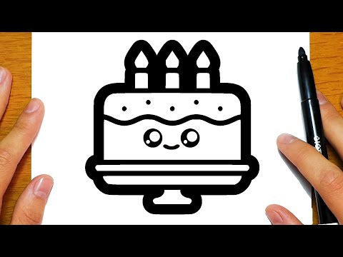 HOW TO DRAW A CUTE CAKE | Easy drawings