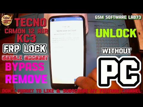 Tecno Camon 12 air (KC3) FRP bypass|Tecno KC3 Google Account unlock Without PC