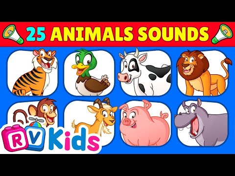 Animal Sounds for Kids | 25 Animal Sounds For Children, Toddlers & Babies | RV AppStudios