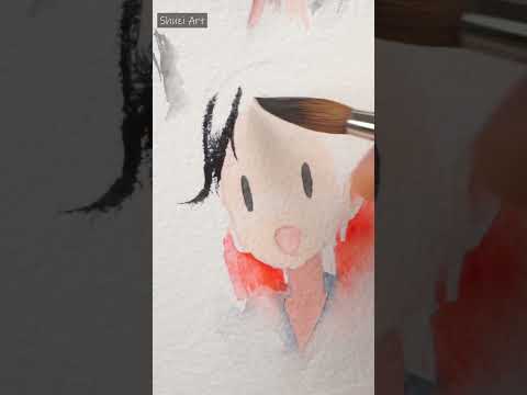 Watercolor Anime Process | Kaguya Sama Love is War | #shorts