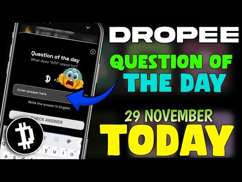 Dropee Combo Today |Dropee Question Of The Day 29 November |Dropper Daily Combo Today |Dropee 29 Nov