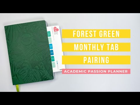 Forest Green - Monthly Tabs for the 2021 Academic Passion Planner