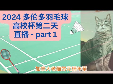 2024年多伦多高校杯羽毛球赛 第二天 B组直播 part 1