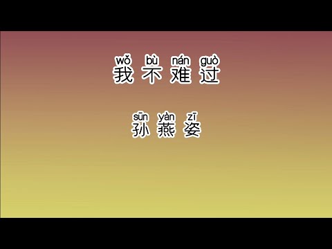 《我不难过》 孙燕姿 【高音质歌词版】 中文拼音