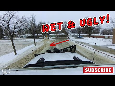 Customer Asked Me to Plow WET & UGLY Slush in Their Parking Lot | 4K SNOW PLOWING