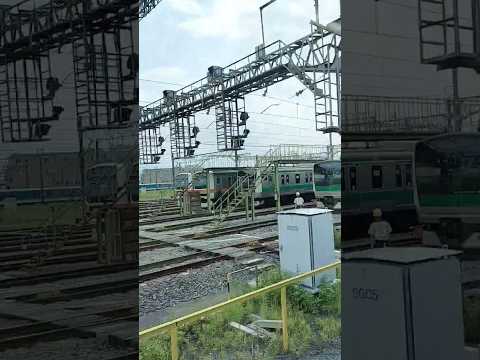 川越線　川越車両センター　車両のきしむ音がメロディーを奏でてます