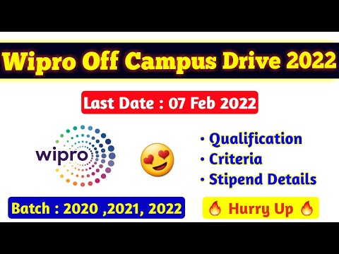 Big Update - Wipro Wilp Hiring 2020,2021,2022 Graduates ||Wipro Off Campus Drive 2022||Chandan Patel