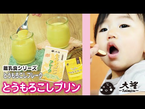 【とうもろこしフレーク】離乳食 蒸さずに簡単！とうもろこしプリン