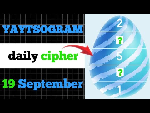 yaytsogram cipher | 19 Sep Cipher | yaytsogram daily cipher | yaytsogram code #yaytsogram #code