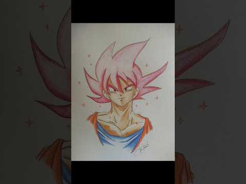 Drawing Goku ssj god ( DBS ) #gokussjgod #gokumodegod #dragonball #dragonballz  #ssjgod #shorts