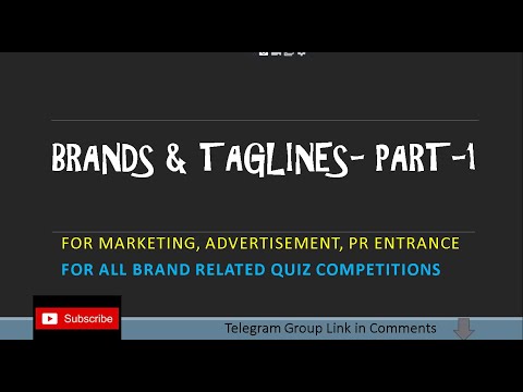 Important Brand and Taglines- Part 1-  For All Marketing/ Ad/ PR Entrance & Quiz Competition 2022