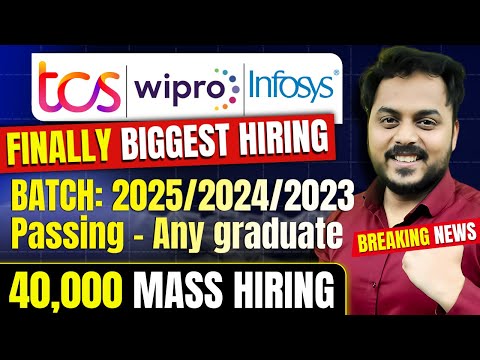 🔥TCS, Wipro & Infosys Biggest Mass Hiring News | Apply Now